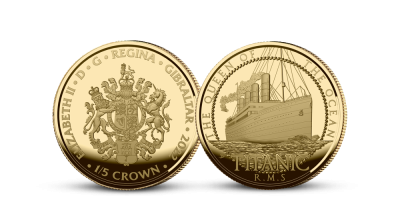 Mince z 1/5 oz rýdzeho zlata Titanic