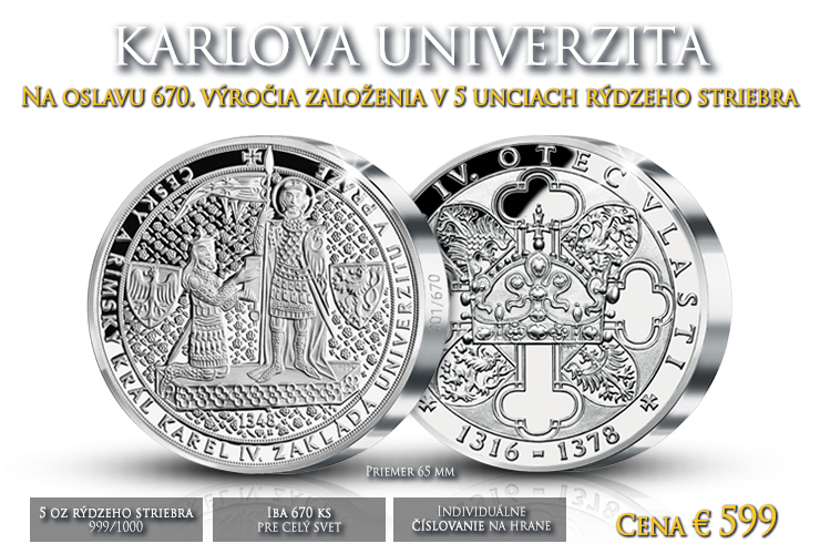 Medaila Karlova univerzita v pravom striebre