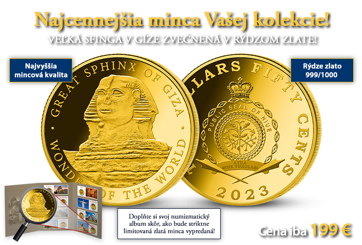 Majestátna Veľká sfinga v rýdzom zlate