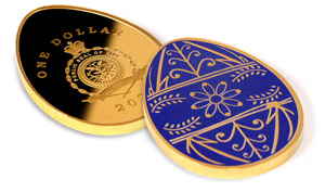 Unikátna minca Veľkonočná kraslica s ručne tvorenými detailami