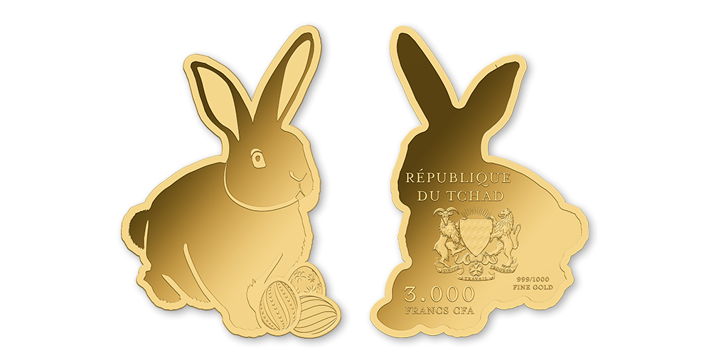 Veľkonočný zajačik na minci z rýdzeho zlata 999/1000 