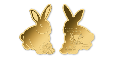 Veľkonočný zajačik na minci z rýdzeho zlata 999/1000 
