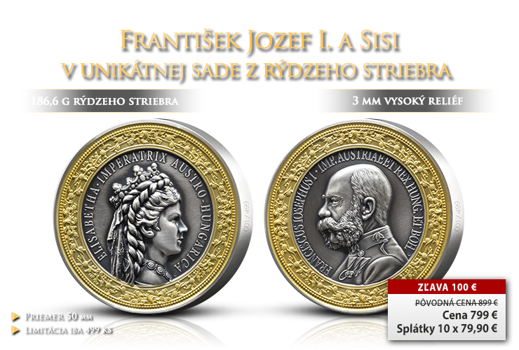 František Jozef I. a Sisi v unikátnej sade z rýdzeho striebra