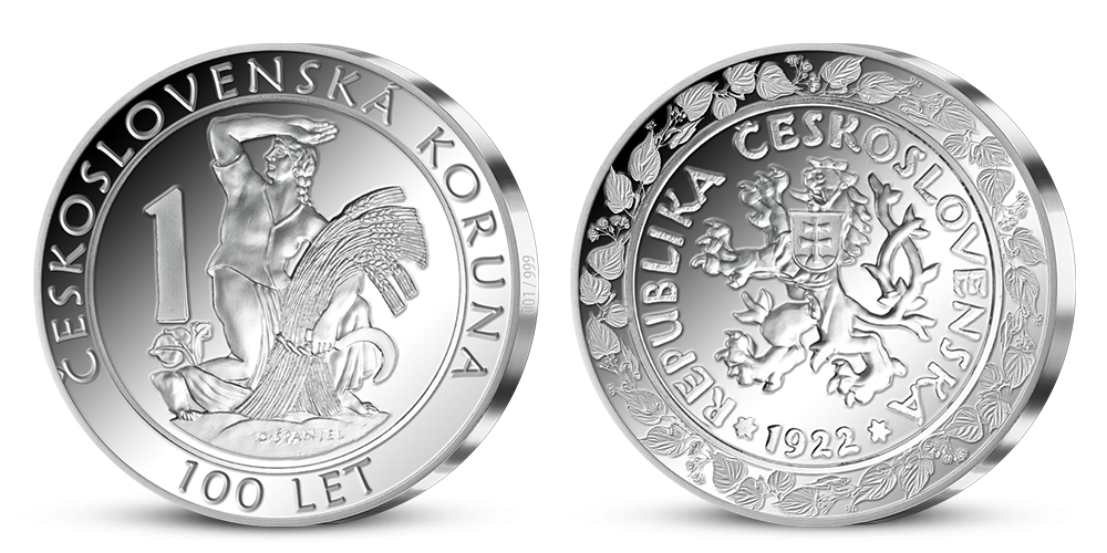100. výročie založenia československej meny na 2 unciach rýdzeho striebra 100. výročie založenia československej meny na 2 unciach rýdzeho striebra