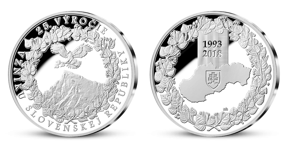 Pamätná strieborná medaila 25. výročie vzniku Slovenska Pamätná strieborná medaila 25. výročie vzniku Slovenska