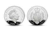 5 uncí striebra na minci oslavujúcej 65 rokov vlády