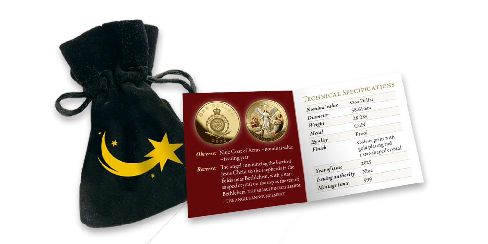 Zázrak v Betleheme a vianočna minca zušľachtená rýdzim zlatom Zázrak v Betleheme a vianočna minca zušľachtená rýdzim zlatom
