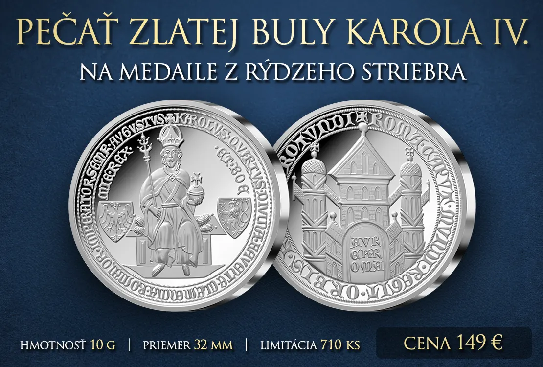 Strieborn&aacute; medaila Zlat&aacute; bula Karola IV.
