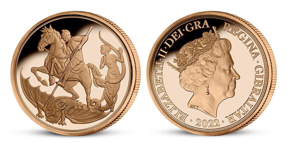 Zlatý štvrť Sovereign 2022 - minca z 22-karátového zlata