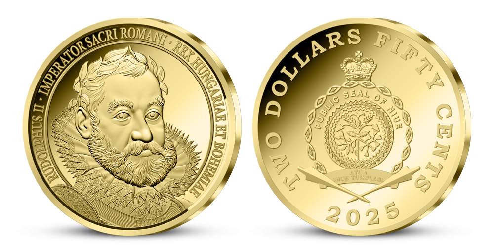 Cisár Rudolf II. - oficiálna minca z rýdzeho zlata 999/1000