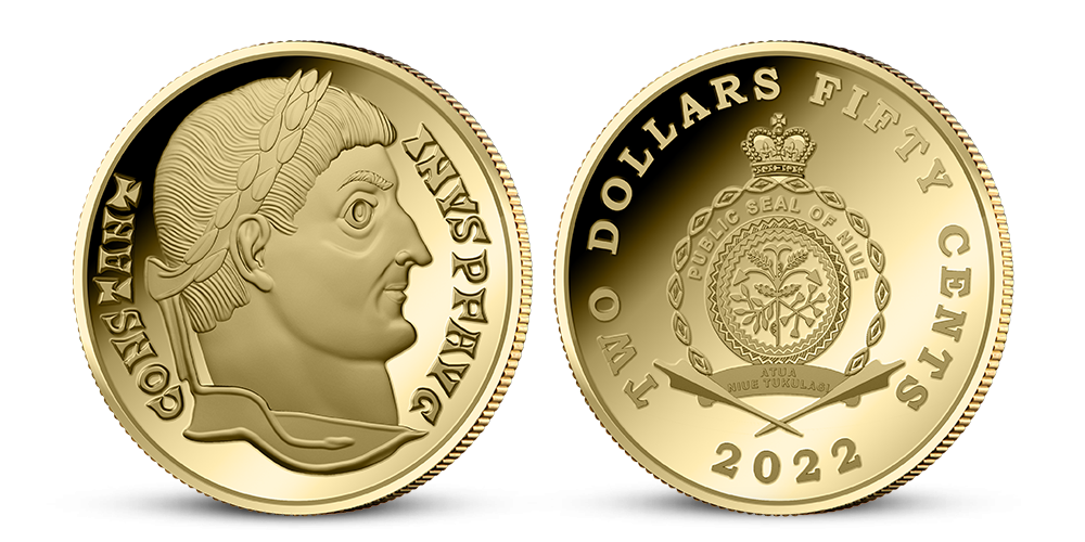 Zlatá replika mince Konštantín Veľký 2022