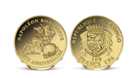 Napoleon Bonaparte na minci z rýdzeho zlata