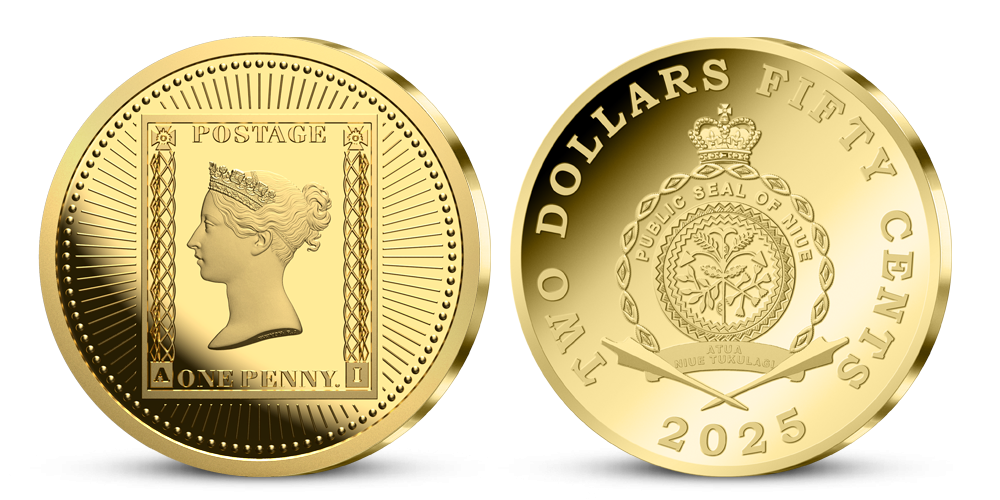 Zlatá minca One Penny Black