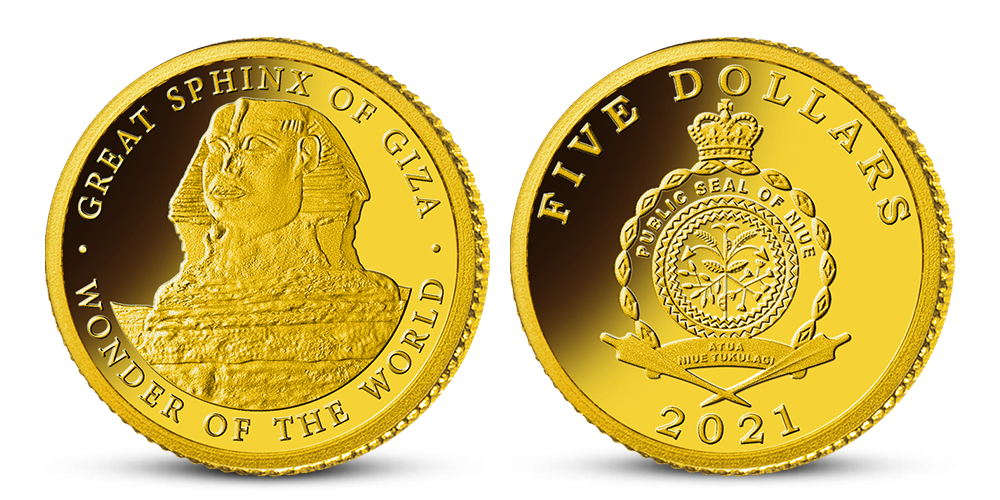 Pamätná minca Veľká Sfinga z rýdzeho zlata 999/1000