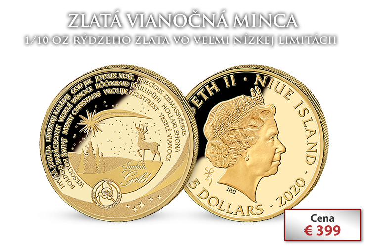 Vianočná minca v 1/10 oz rýdzeho zlata