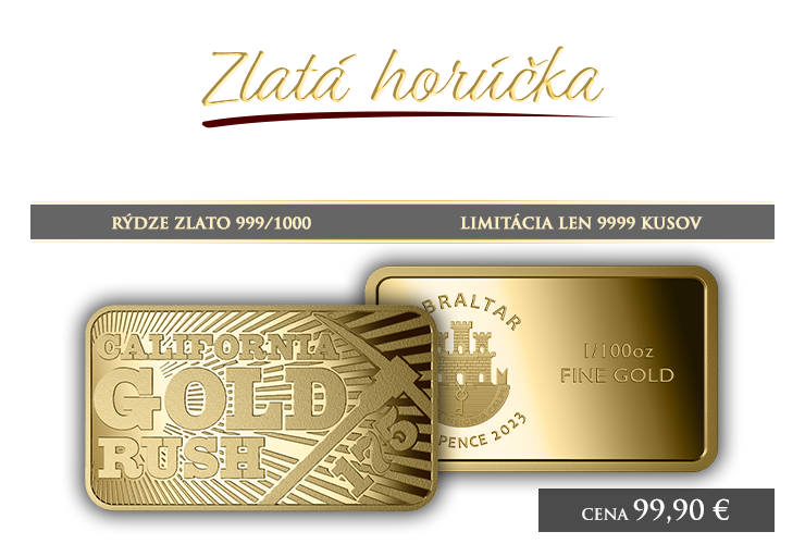 Zlatá minca v tvare tehličky