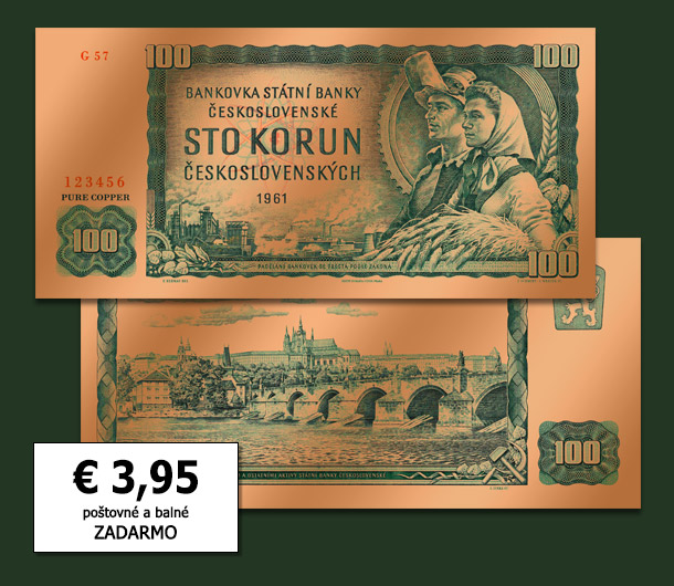 Replika legendárnej stokorunáčky - 100 rokov československej meny