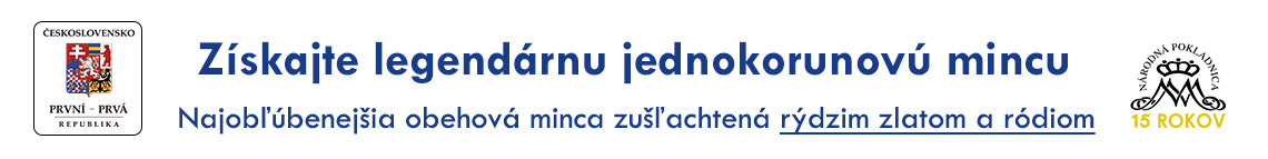 Získajte legendárnu jednokorunovú mincu zušľachtenú rýdzim zlatom a ródiom