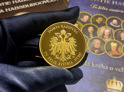Pamätná medaila Rudolf II. zušľachtená rýdzim zlatom 999/1000 z kolekcie Dynastia Habsburgovcov